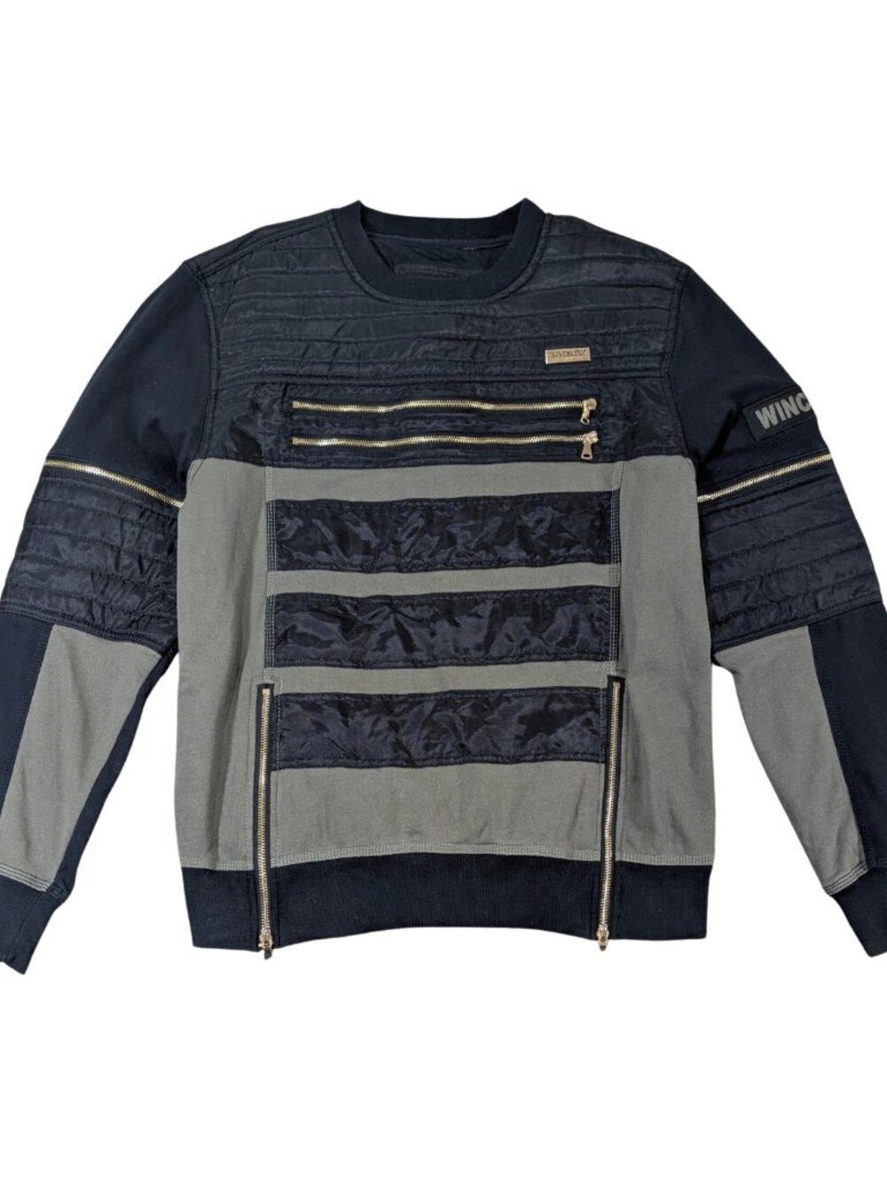 Winchester Mens L Tactical Moto Zipper Sweatshirt Olive Black
